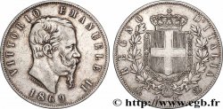 ARGENT D&nbsp;INVESTISSEMENT 5 Lire Victor Emmanuel II 1869 Milan