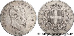 ARGENT D&nbsp;INVESTISSEMENT 5 Lire Victor Emmanuel II 1871 Milan