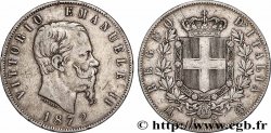 ARGENT D&nbsp;INVESTISSEMENT 5 Lire Victor Emmanuel II 1872 Milan TTB 