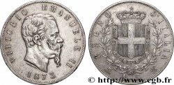 ARGENT D&nbsp;INVESTISSEMENT 5 Lire Victor Emmanuel II 1873 Milan TTB 
