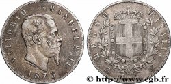 ARGENT D&nbsp;INVESTISSEMENT 5 Lire Victor Emmanuel II 1873 Milan TTB 