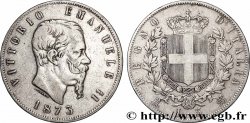 ARGENT D&nbsp;INVESTISSEMENT 5 Lire Victor Emmanuel II 1873 Milan TTB 