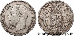 ARGENT D&nbsp;INVESTISSEMENT 5 Francs Léopold II 1869 Bruxelles