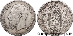 ARGENT D&nbsp;INVESTISSEMENT 5 Francs 1870 Bruxelles TTB 