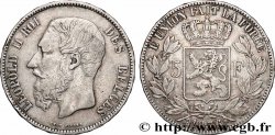 ARGENT D&nbsp;INVESTISSEMENT 5 Francs Léopold II 1876 Bruxelles