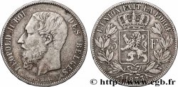 ARGENT D&nbsp;INVESTISSEMENT 5 Francs  1873 Bruxelles TTB 
