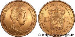 OR, PALLADIUM ET PLATINE INVESTISSEMENT 10 Gulden Wilhelmina 1913 Utrecht
