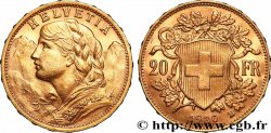 SUISSE 20 Francs &nbsp;Vreneli&nbsp; 1930 Berne