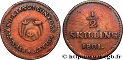SWEDEN 1/2 Skilling écu aux trois couronnes 1801 