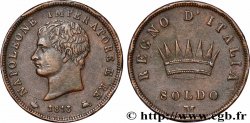 ITALIE - ROYAUME D&nbsp;ITALIE - NAPOLÉON Ier 1 Soldo 1813 Milan