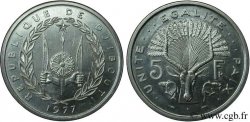 DJIBOUTI Essai 5 Francs emblème / antilope 1977 Paris SPL 