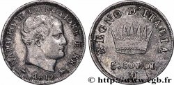 ITALIE - ROYAUME D&nbsp;ITALIE - NAPOLÉON Ier 5 Soldi  1812 Milan