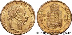 ORO, PALLADIO E PLATINO: INVESTIMENTI 20 Francs or ou 8 Forint François-Joseph Ier 1889 Kremnitz