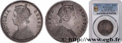 INDES BRITANNIQUES 1 Roupie Victoria, frappe incuse 1862   Calcutta TTB53 PCGS