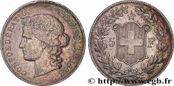 SUISSE 5 Francs Helvetia buste 1888 Berne