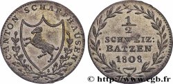 SUISSE - CONFÉDÉRATION HELVÉTIQUE - CANTON DE SCHAFFHAUSEN 1/2 Batzen 1808 