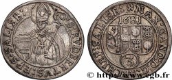 AUTRICHE - ARCHEVÊCHÉ DE SALZBOURG - MAXIMILIEN GANDOLPHE COMTE DE KÜENBURG 3 kreuzers 1681 Salzbourg