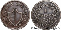 SUISSE - CANTON DE LUCERNE 1 Rappen 1843 