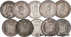 ARGENT D&nbsp;INVESTISSEMENT Lot de 10 x 5 Francs Berger des alpes n.d. Berne