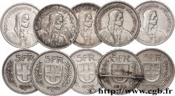 ARGENT D&nbsp;INVESTISSEMENT Lot de 10 x 5 Francs Berger des alpes n.d. Berne