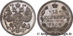 RUSSIE 15 Kopecks aigle bicéphale 1909 Saint-Petersbourg
