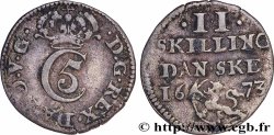 NORWAY - KINGDOM OF NORWAY - CHRISTIAN V 2 Skilling 1673 Konsberg XF 