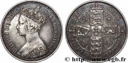 ROYAUME-UNI 1 Florin Victoria couronnée style gothique 1878 Londres