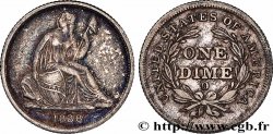 UNITED STATES OF AMERICA 1 Dime (10 Cents) Liberté assise 1838 New Orleans XF 