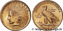 OR, PALLADIUM ET PLATINE INVESTISSEMENT 10 Dollars &nbsp;Indian Head&nbsp;, 2e type 1911 Philadelphie