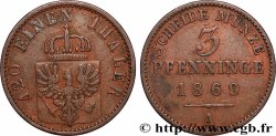 ALEMANIA - PRUSIA 3 Pfenninge Royaume de Prusse 1869 Berlin