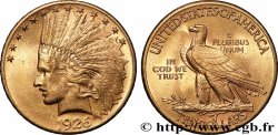 OR, PALLADIUM ET PLATINE INVESTISSEMENT 10 Dollars or &nbsp;Indian Head&nbsp;, 2e type 1926 Philadelphie