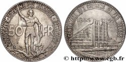 BELGIQUE 50 Francs Exposition de Bruxelles et centenaire des chemins de fer belges, St Michel en armure légende Flamande, position B 1935 