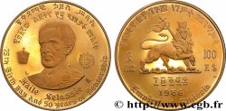 ÉTHIOPIE 100 Dollars Proof 75e anniversaire et 50 ans de règne de Hailé Selassié 1966 