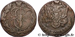 RUSSIE - CATHERINE II 5 Kopecks  1780 Ekaterinbourg