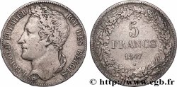 BELGIQUE 5 Francs Léopold Ier tête laurée 1847 