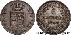 ALLEMAGNE - WURTEMBERG 6 Kreuzer 1840 Stuttgart
