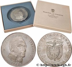 SILVER INVESTMENT 20 Balboas Simon Bolivar Proof 1973 
