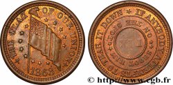 UNITED STATES OF AMERICA 1 Cent (1861-1864) “civil war token”, Drapeau 1863  AU 