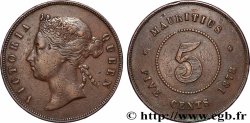 MAURITIUS 5 Cents Victoria 1878 Heaton