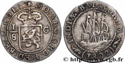 NETHERLANDS INDIES 1/8 Gulden République Batave 1802 