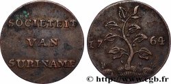 SURINAM Duit de la “Societeit Van Suriname”, variété à l’herbe courte 1764 Enkhuizen