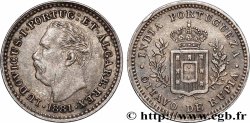 PORTUGUESE INDIA 1/8 (oitavo de) Rupia Louis Ier (luis) 1881 