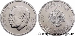 MAROC 50 Dirhams roi Hassan II AH 1397 anniversaire de la Marche Verte 1977 