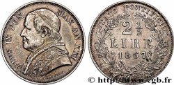VATICAN ET ÉTATS PONTIFICAUX 2 1/2 Lire Pie IX an XXI 1867 Rome