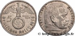 ALLEMAGNE 5 Reichsmark Maréchal Paul von Hindenburg 1938 Berlin