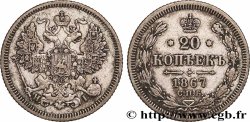 RUSSIE 20 Kopecks aigle bicéphale 1867 Saint-Petersbourg