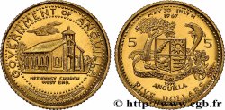 ANGUILLA 5 Dollars Proof Église méthodiste en bronze doré 1970  MS 