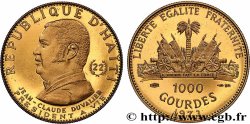 HAITI 1000 Gourdes Proof Jean-Claude Duvalier en bronze doré 1973  MS 