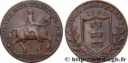 ROYAUME-UNI (TOKENS) 1/2 Penny Hull - Guillaume III à cheval  1791 