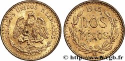 GOLD, PALLADIUM & PLATINUM INVESTMENT 2 Pesos 1945 Mexico